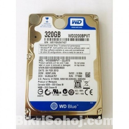 Used Western Digital Blue 320GB Laptop Sata Hard Disk